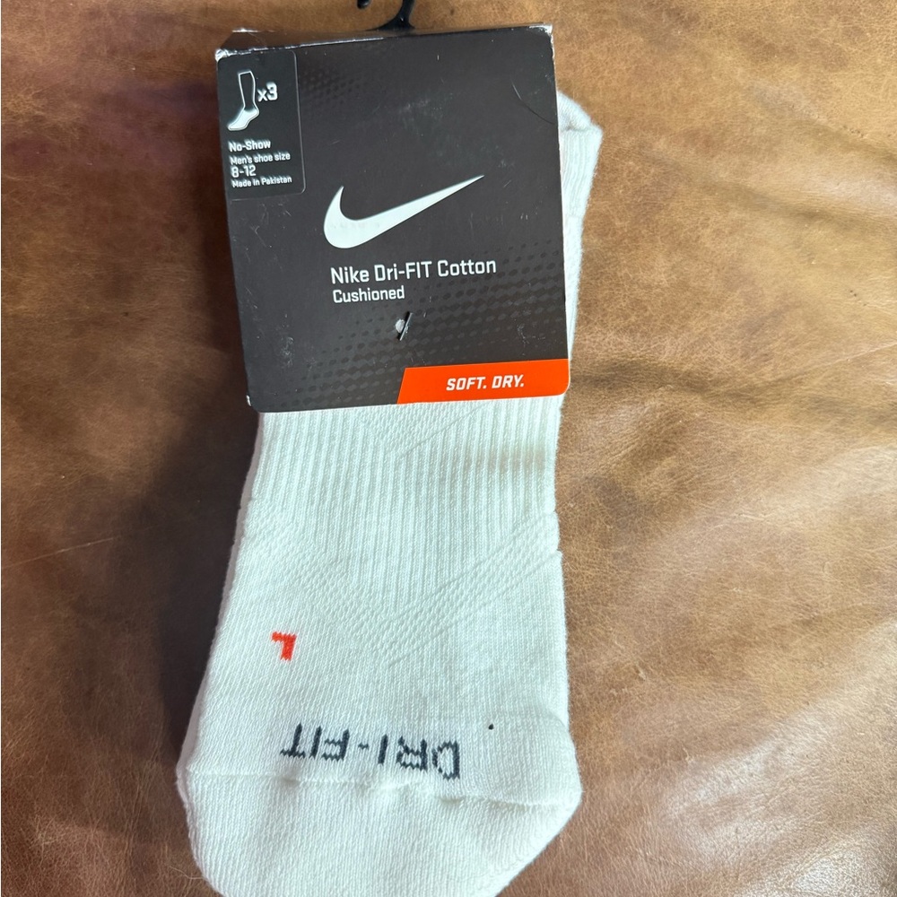 Nike White Athletic Socks with Dri-FIT Technology